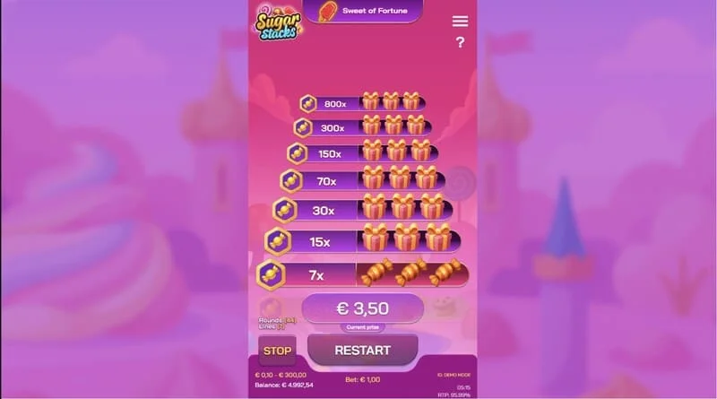 Sugar Stacks - nagy nyeremény a torony tetején történt kifizetés után